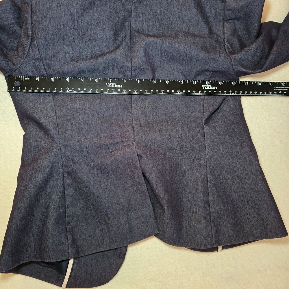 Izaac Mizrahi Bluish Purple One Button Fitted Blazer Size 4 Corporate Business - Picture 5 of 8